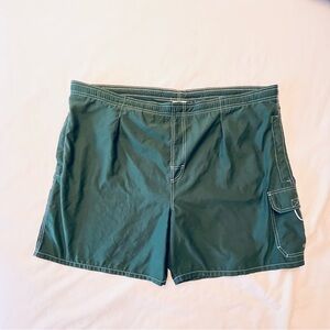 Islander Hunter Forest Green Men’s Cargo Board shorts swim trunks Size XL ~EUC